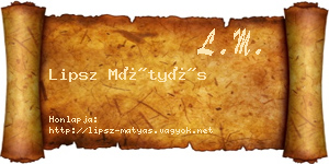 Lipsz Mátyás névjegykártya